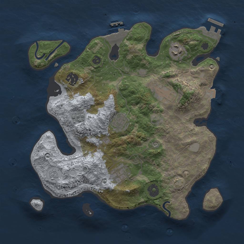 Rust Map: Procedural Map, Size: 3000, Seed: 479378503, 14 Monuments