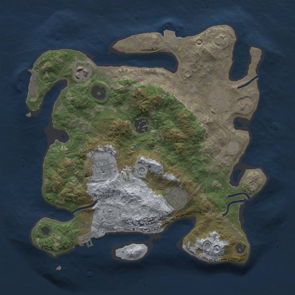 Rust Map: Procedural Map, Size: 3000, Seed: 530988917, 13 Monuments