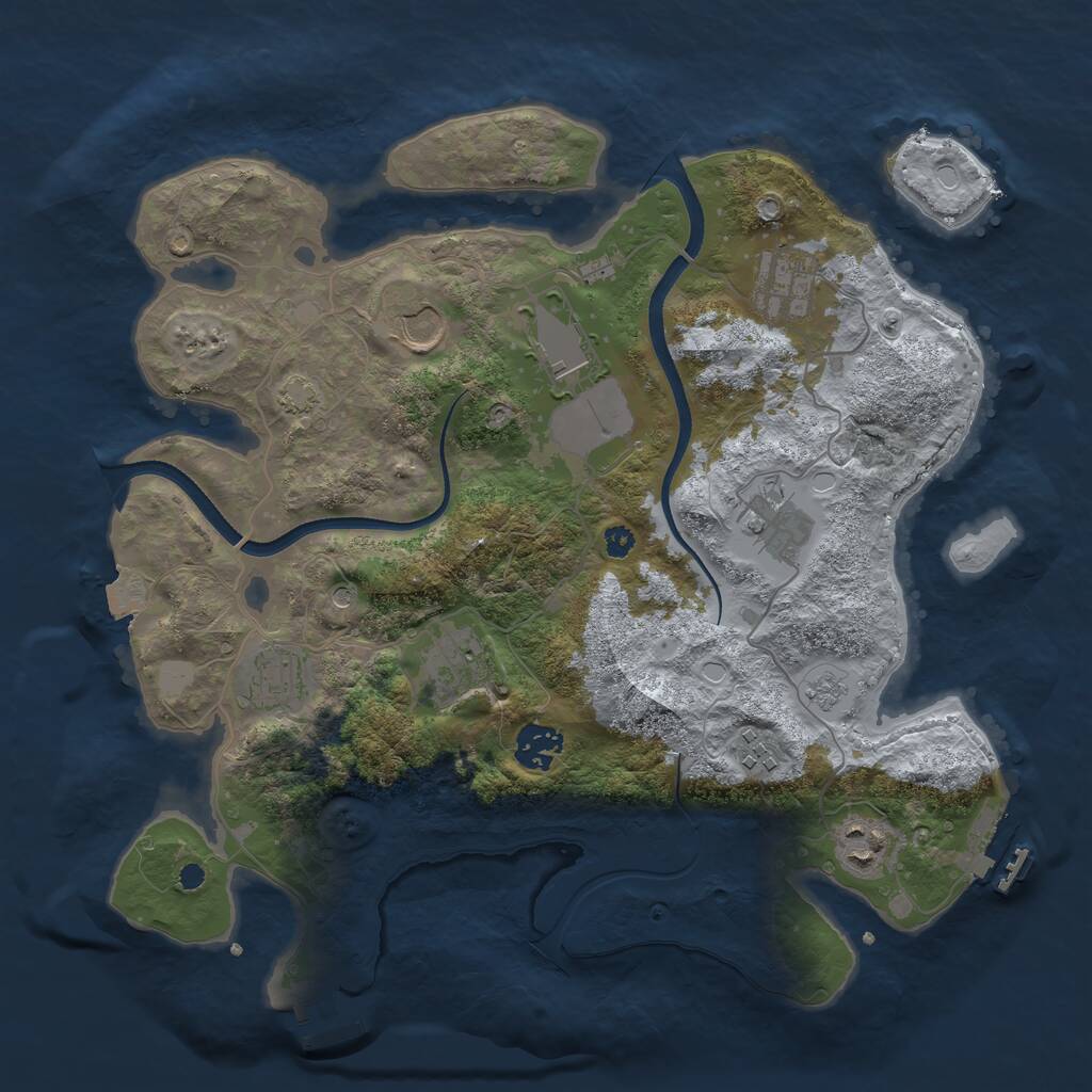 Rust Map: Procedural Map, Size: 3500, Seed: 319051598, 15 Monuments