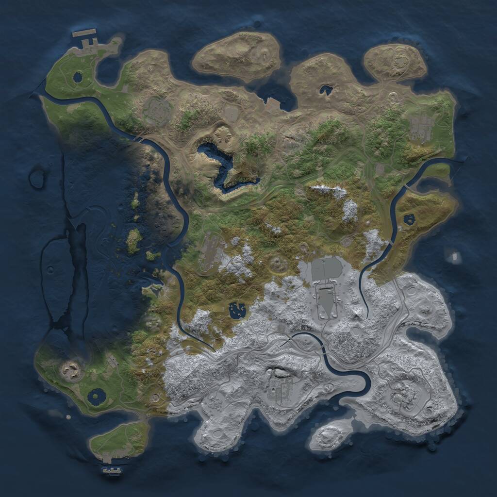 Rust Map: Procedural Map, Size: 4250, Seed: 13072023, 15 Monuments
