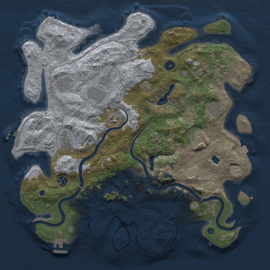 Rust Map: Procedural Map, Size: 4000, Seed: 1200287542, 15 Monuments