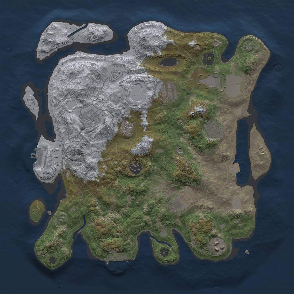 Rust Map: Procedural Map, Size: 3500, Seed: 1487775865, 16 Monuments