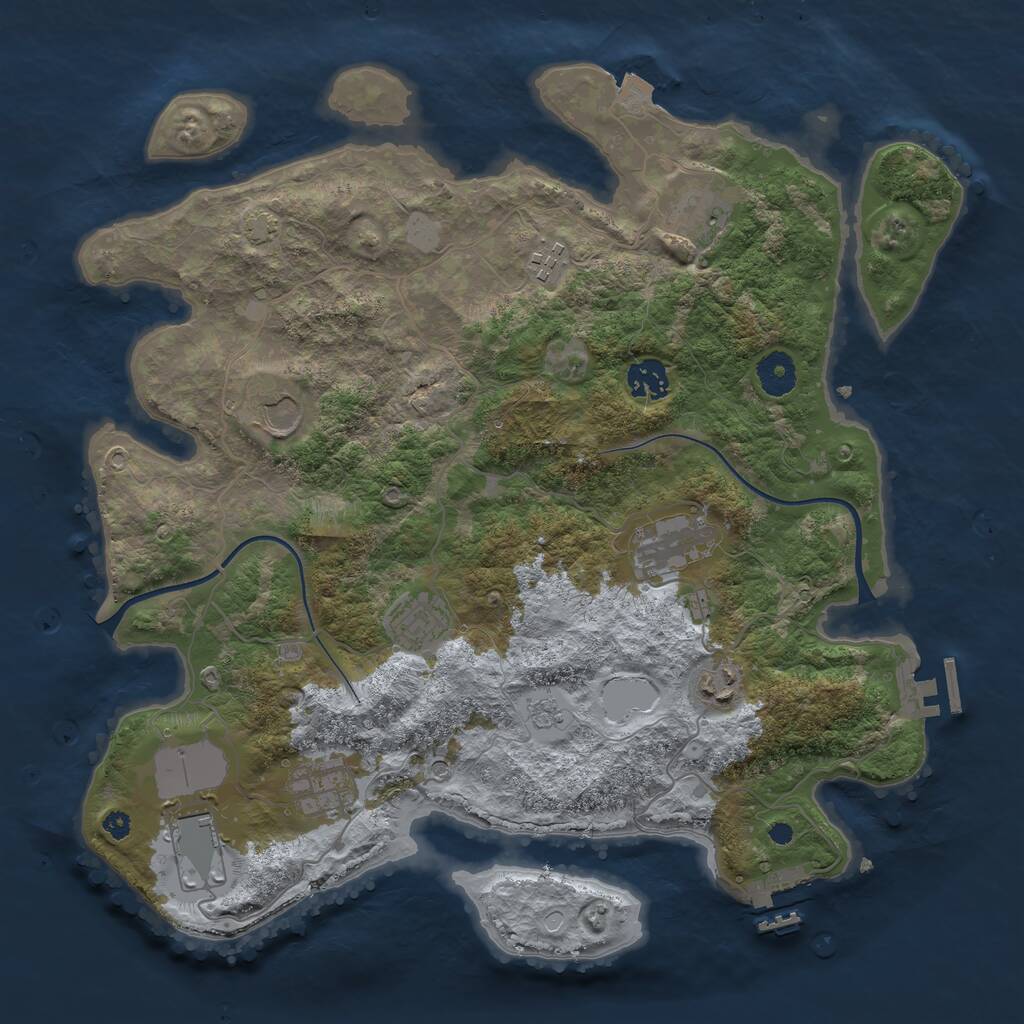 Rust Map: Procedural Map, Size: 3700, Seed: 17485736, 15 Monuments