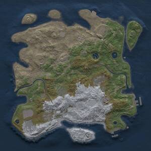 Thumbnail Rust Map: Procedural Map, Size: 3700, Seed: 17485736, 15 Monuments