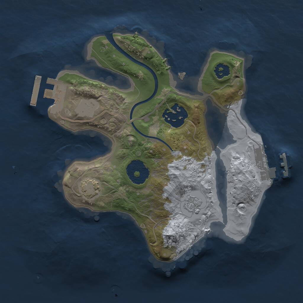 Rust Map: Procedural Map, Size: 2000, Seed: 2022333044, 6 Monuments