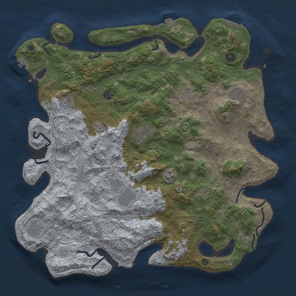 Rust Map: Procedural Map, Size: 4500, Seed: 210383, 18 Monuments