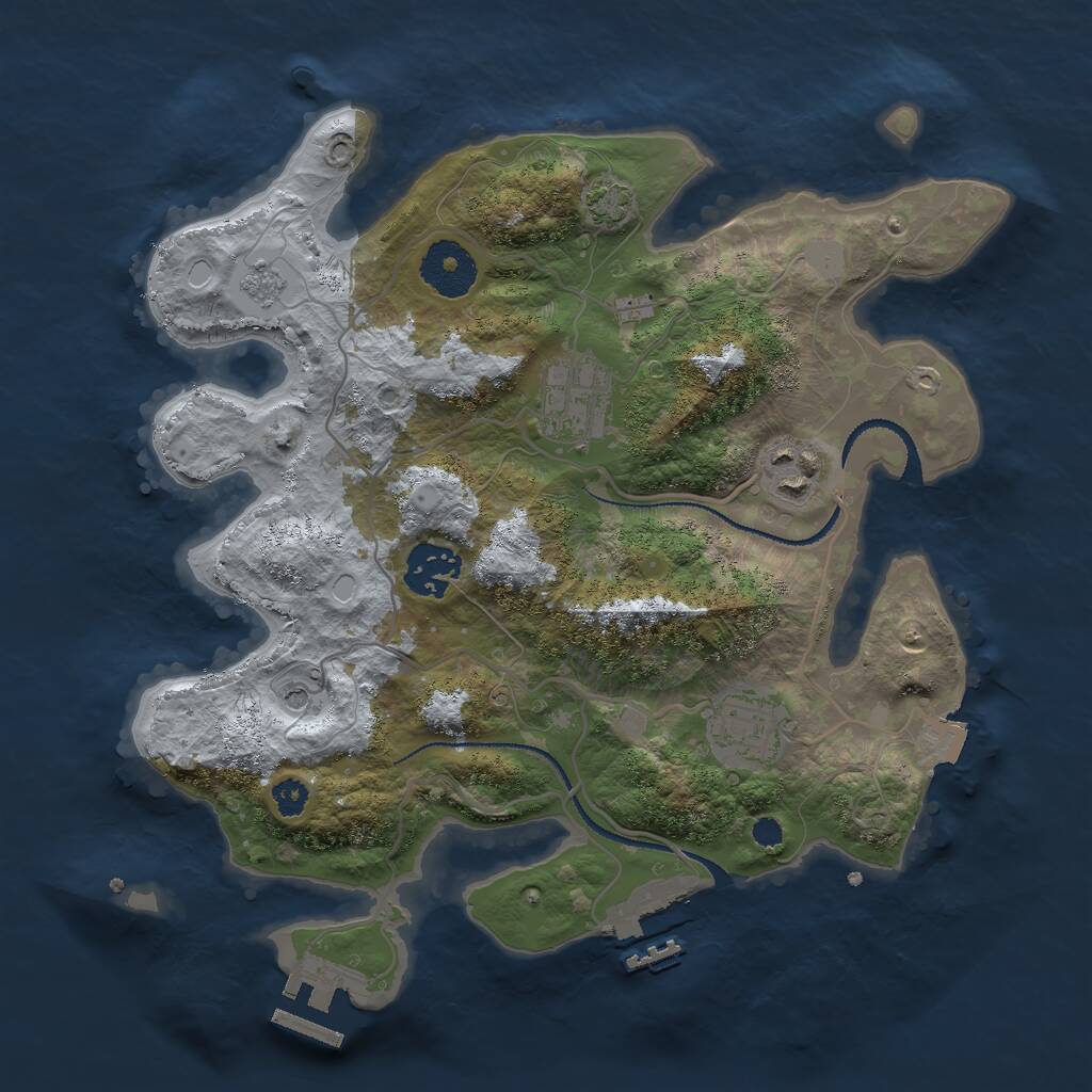 Rust Map: Procedural Map, Size: 3000, Seed: 4019, 10 Monuments