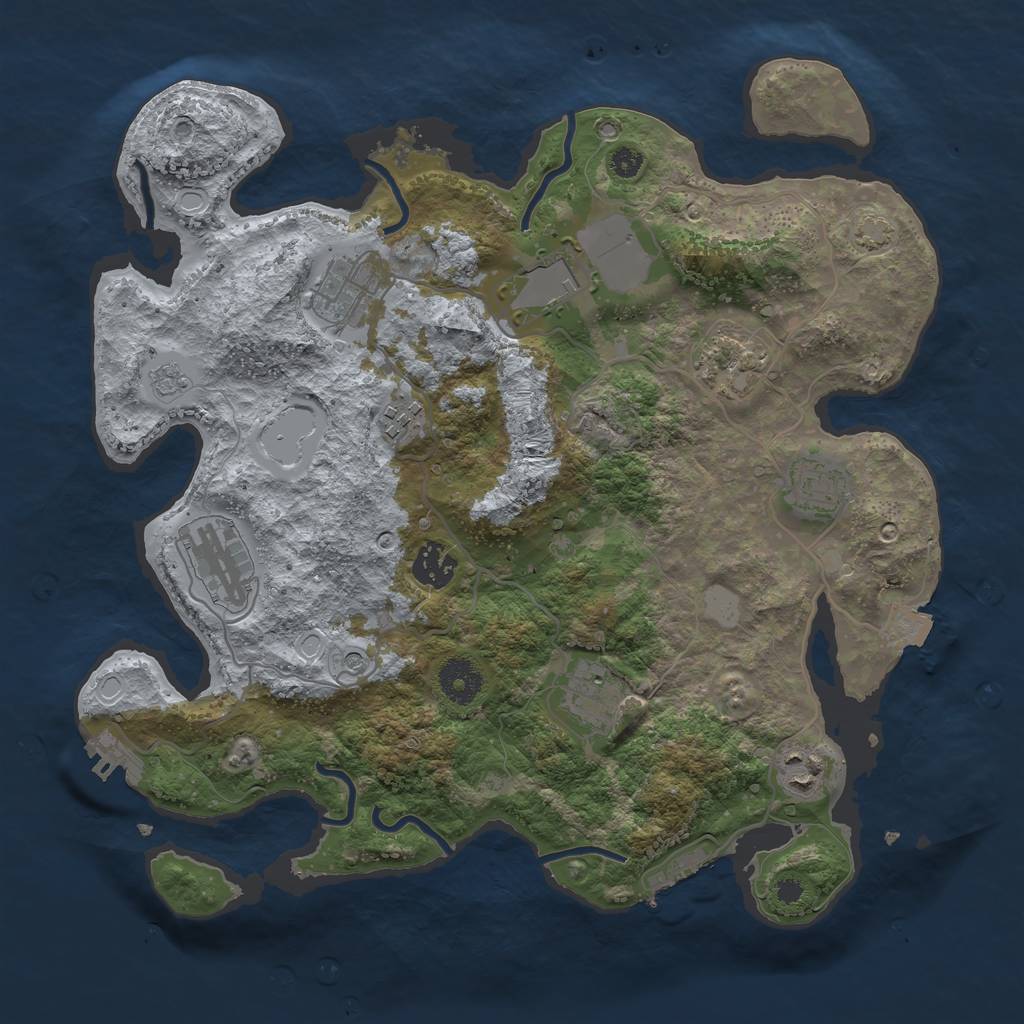 Rust Map: Procedural Map, Size: 3500, Seed: 788937562, 17 Monuments