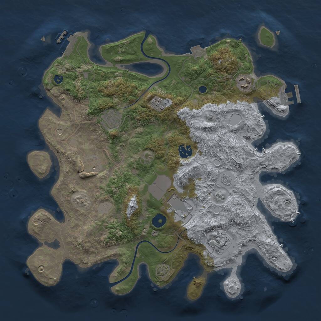Rust Map: Procedural Map, Size: 3500, Seed: 1656379512, 13 Monuments