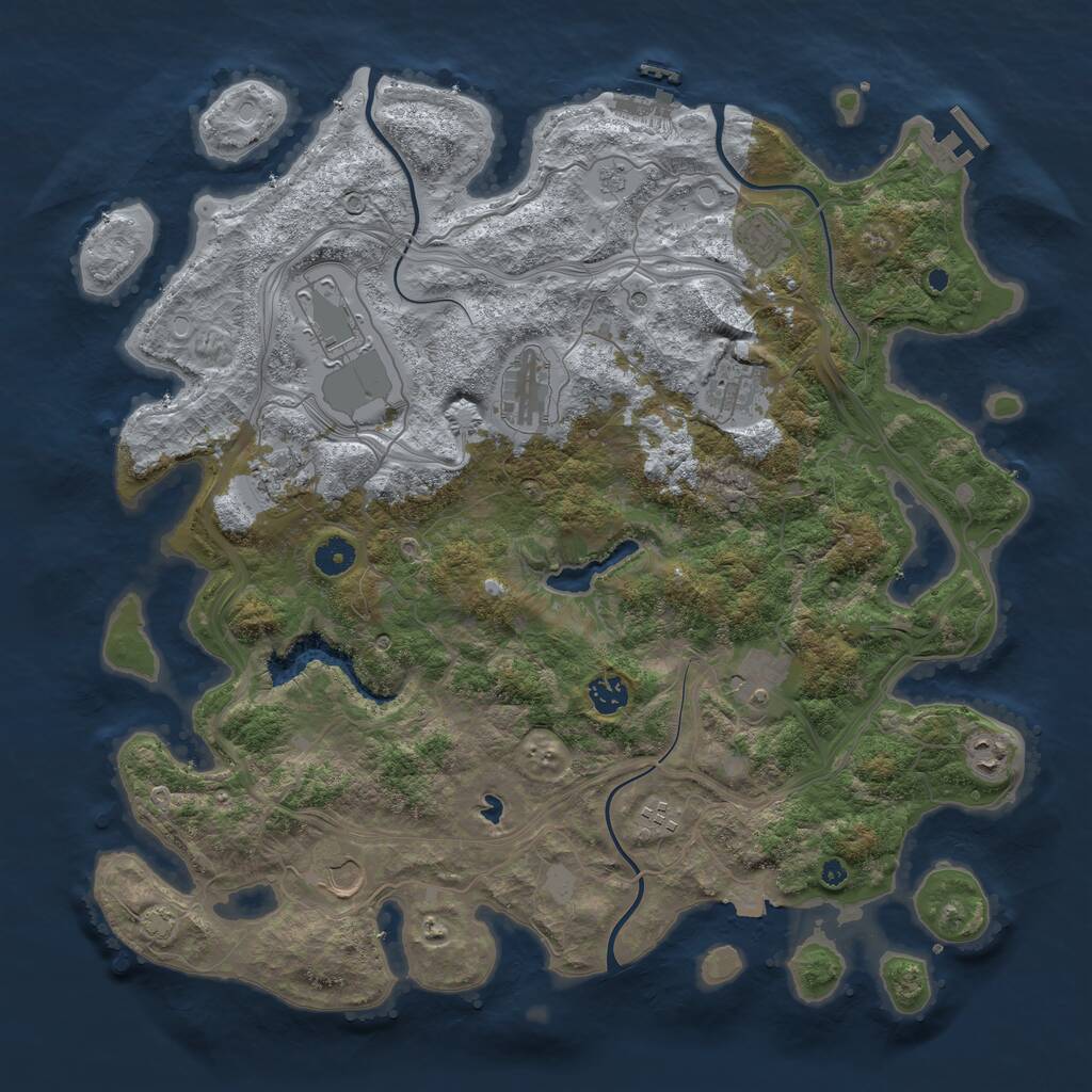 Rust Map: Procedural Map, Size: 4300, Seed: 4487, 16 Monuments