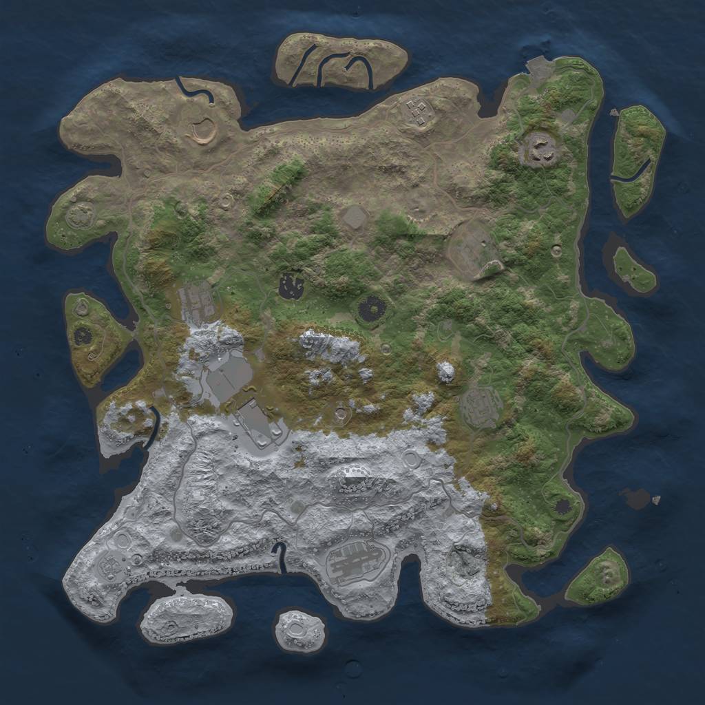 Rust Map: Procedural Map, Size: 4000, Seed: 54000, 15 Monuments
