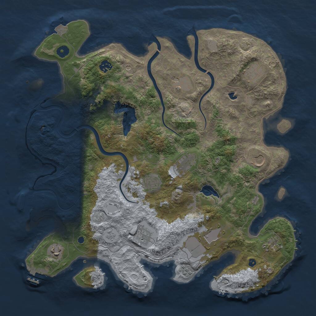 Rust Map: Procedural Map, Size: 4000, Seed: 947676818, 17 Monuments