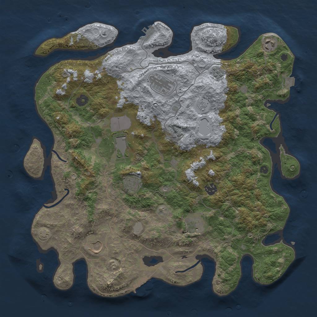 Rust Map: Procedural Map, Size: 4000, Seed: 1630828865, 16 Monuments