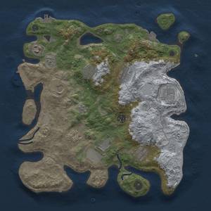 Thumbnail Rust Map: Procedural Map, Size: 3500, Seed: 10976988, 18 Monuments