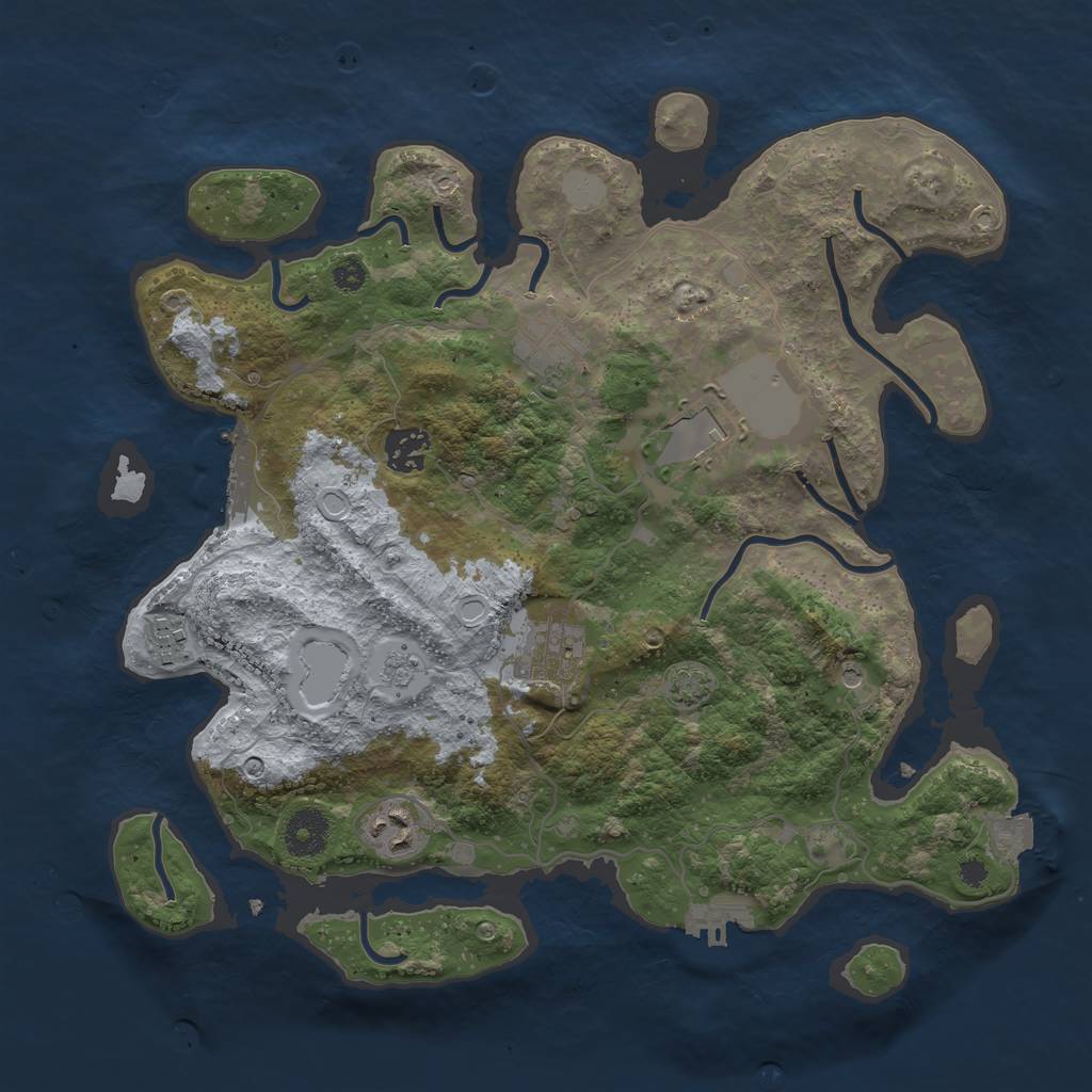 Rust Map: Procedural Map, Size: 3500, Seed: 1814559224, 14 Monuments