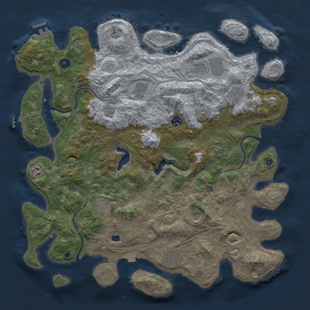 Rust Map: Procedural Map, Size: 4444, Seed: 666420666, 16 Monuments