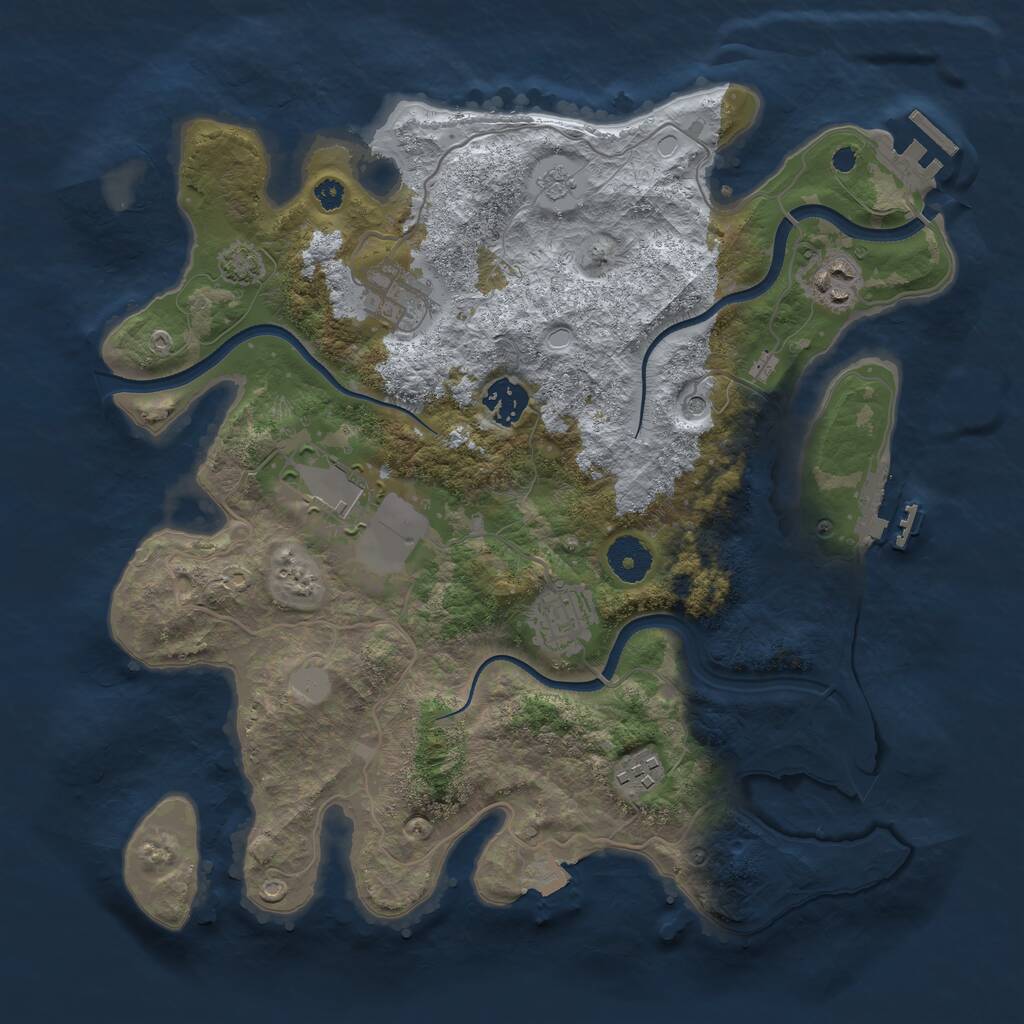 Rust Map: Procedural Map, Size: 3500, Seed: 783451897, 12 Monuments