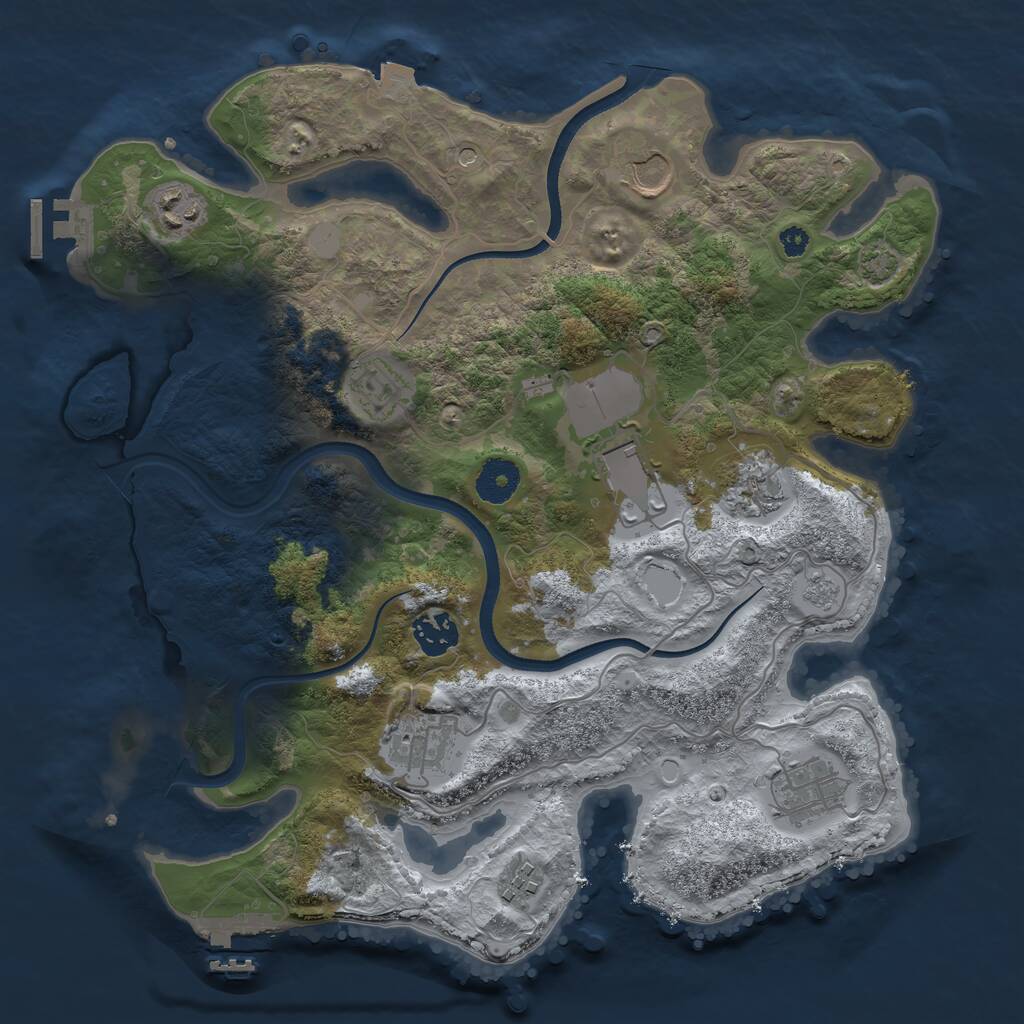 Rust Map: Procedural Map, Size: 3500, Seed: 1521613257, 15 Monuments