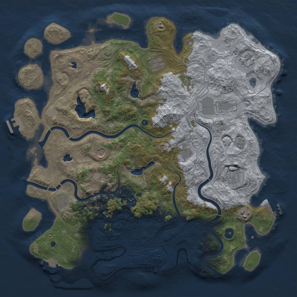 Rust Map: Procedural Map, Size: 4500, Seed: 218620562, 16 Monuments