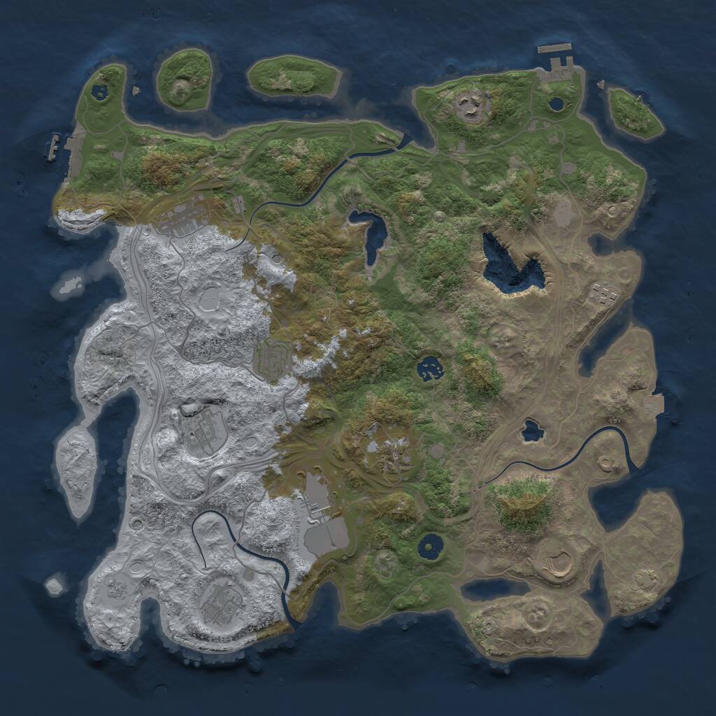Rust Map: Procedural Map, Size: 4250, Seed: 247777843, 16 Monuments