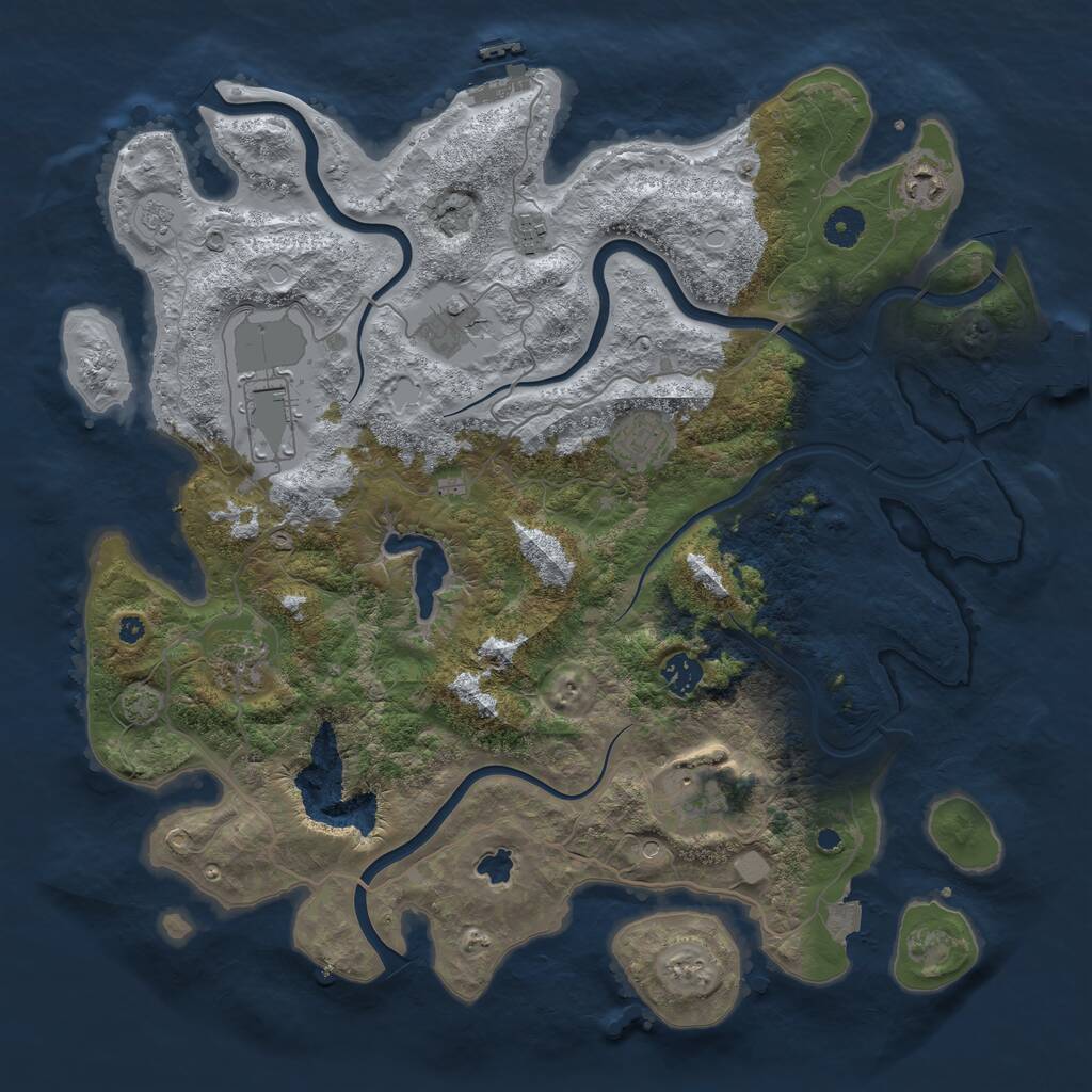 Rust Map: Procedural Map, Size: 4100, Seed: 892387663, 14 Monuments