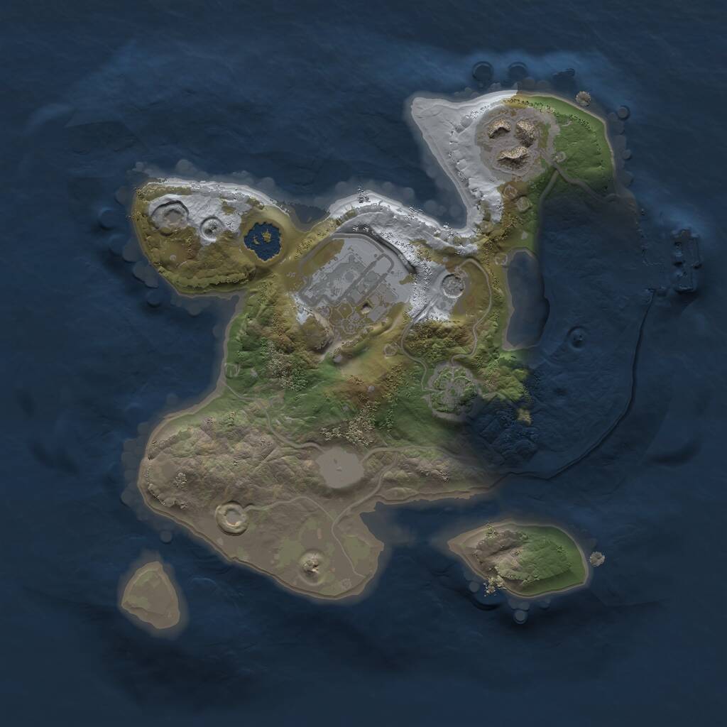Rust Map: Procedural Map, Size: 2000, Seed: 62253, 6 Monuments