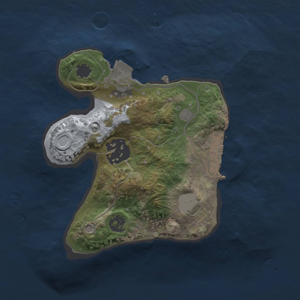 Rust Map: Procedural Map, Size: 1800, Seed: 228555, 5 Monuments