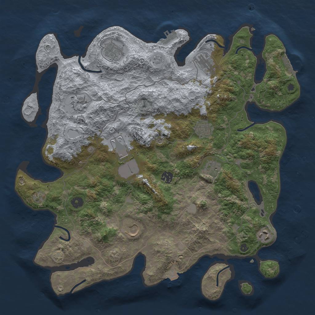 Rust Map: Procedural Map, Size: 4000, Seed: 4358363, 17 Monuments