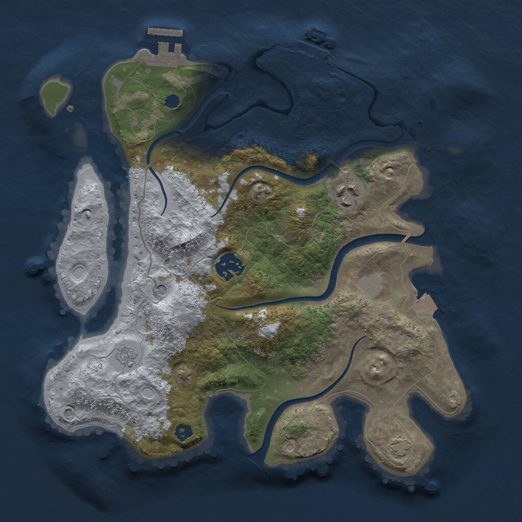 Rust Map: Procedural Map, Size: 3000, Seed: 25247, 8 Monuments