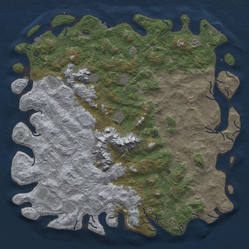 Rust Map: Procedural Map, Size: 6000, Seed: 1234567892, 19 Monuments