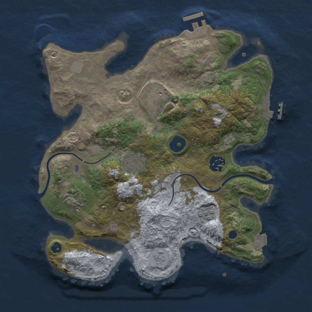 Rust Map: Procedural Map, Size: 3000, Seed: 388485230, 10 Monuments