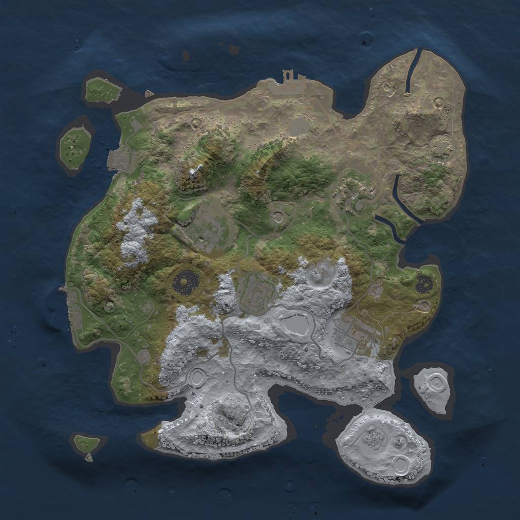 Rust Map: Procedural Map, Size: 3000, Seed: 78624151, 12 Monuments