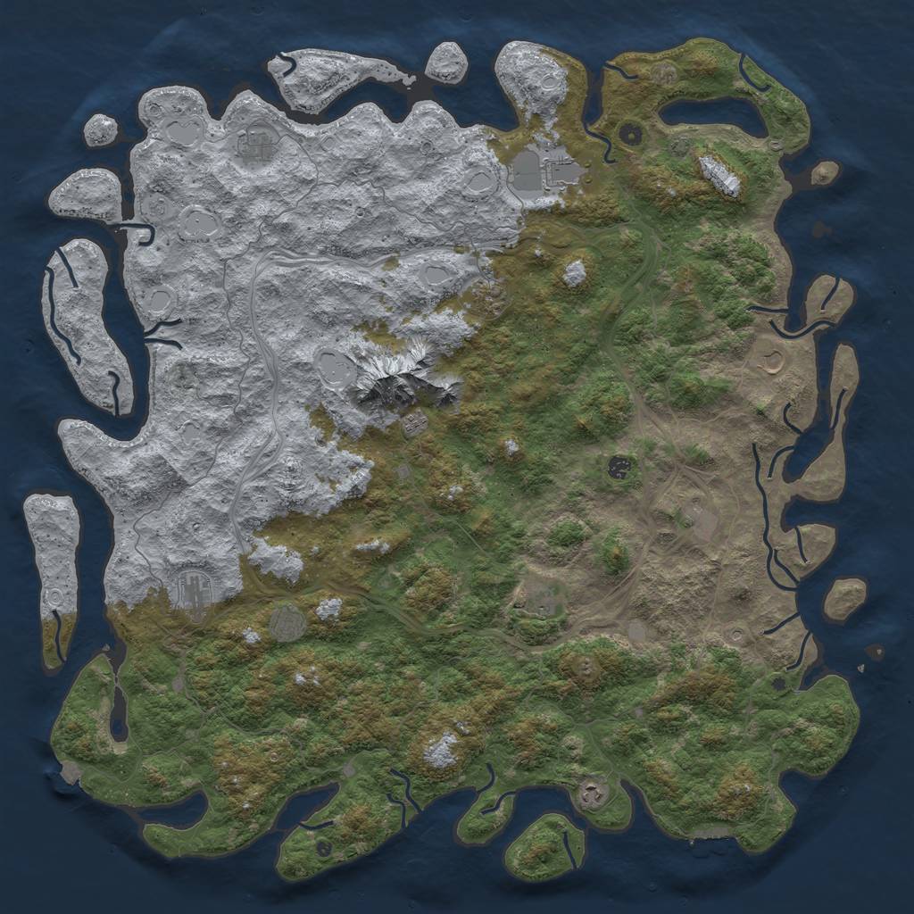 Rust Map: Procedural Map, Size: 6000, Seed: 94190, 18 Monuments