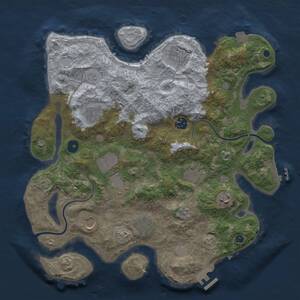 Thumbnail Rust Map: Procedural Map, Size: 3700, Seed: 68028544, 15 Monuments