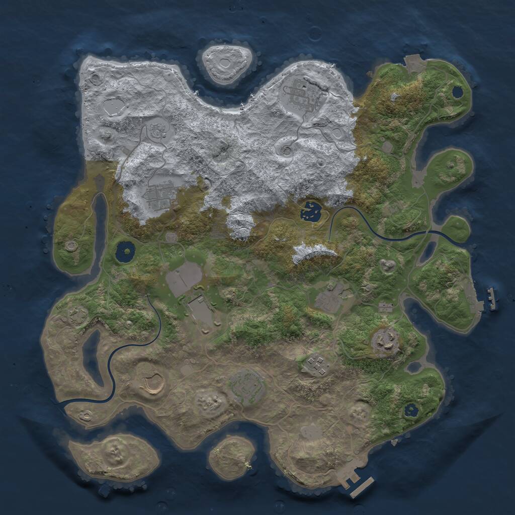 Rust Map: Procedural Map, Size: 3700, Seed: 68028544, 15 Monuments