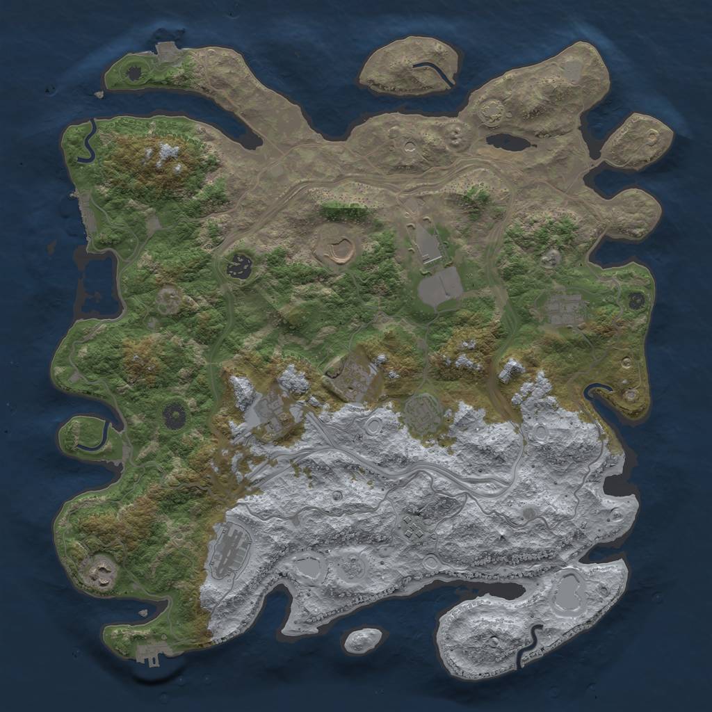 Rust Map: Procedural Map, Size: 4250, Seed: 1130357706, 18 Monuments