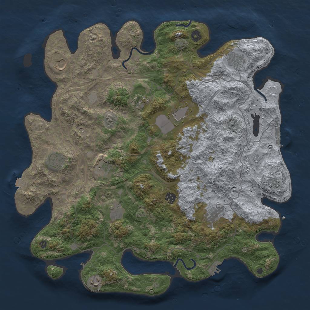 Rust Map: Procedural Map, Size: 4250, Seed: 1364049823, 19 Monuments