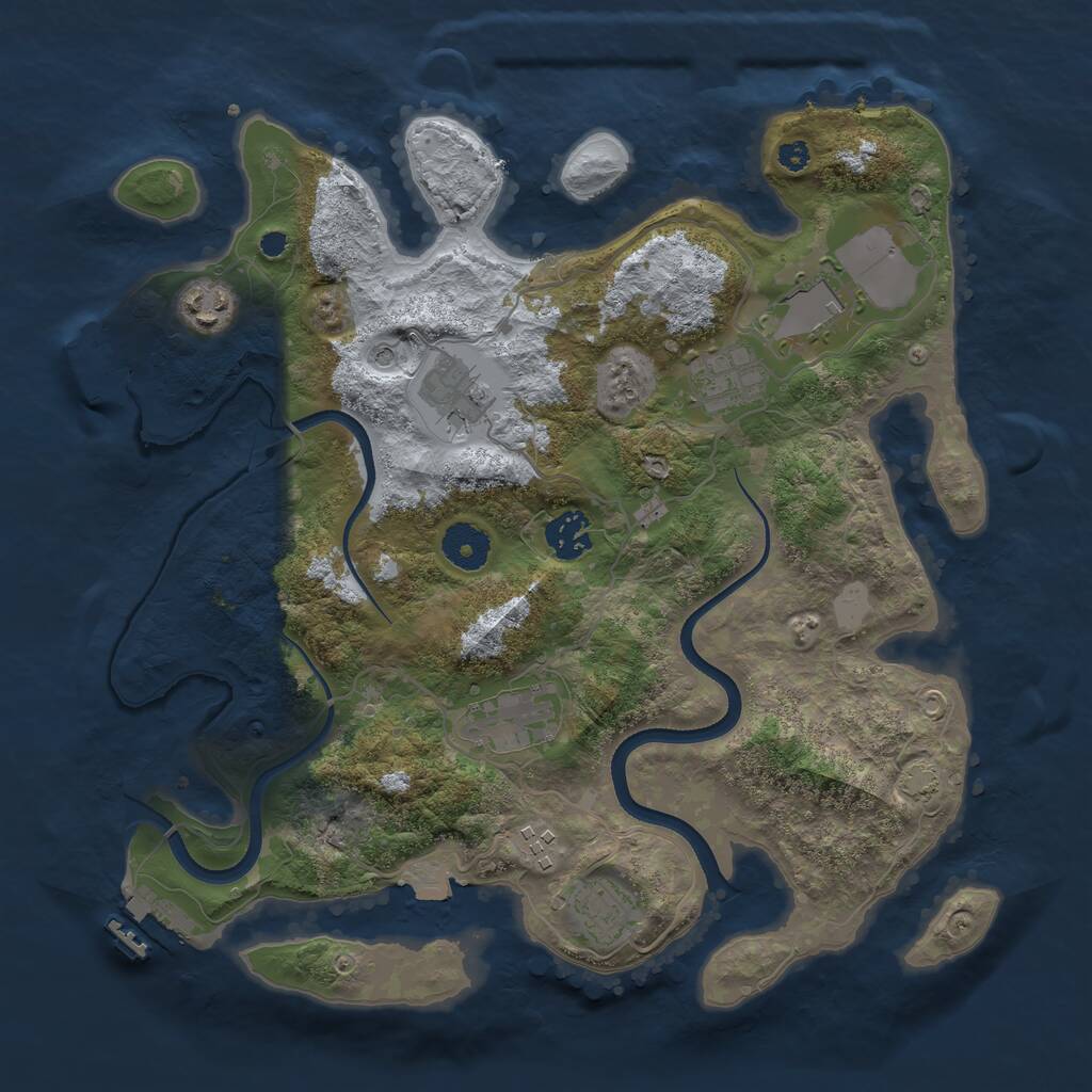 Rust Map: Procedural Map, Size: 3500, Seed: 705803920, 13 Monuments