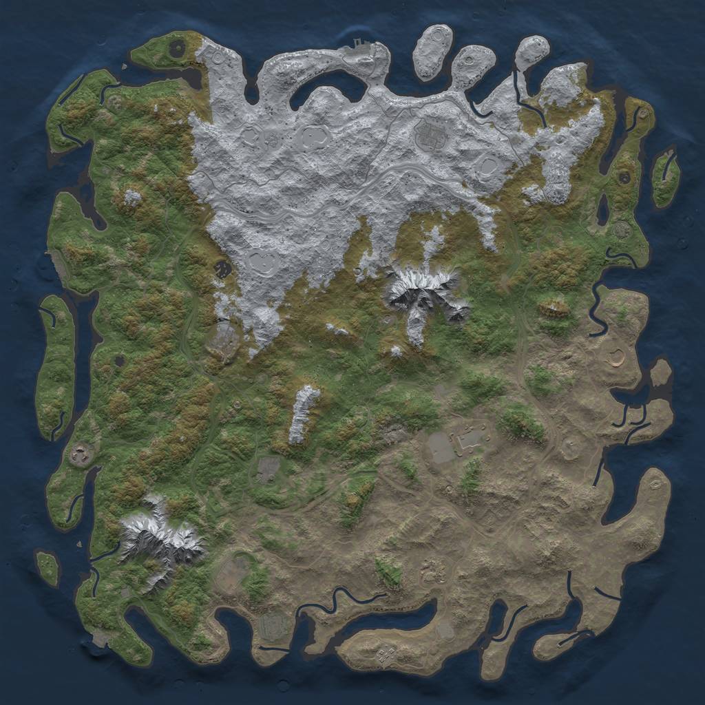 Rust Map: Procedural Map, Size: 6000, Seed: 957089656, 19 Monuments
