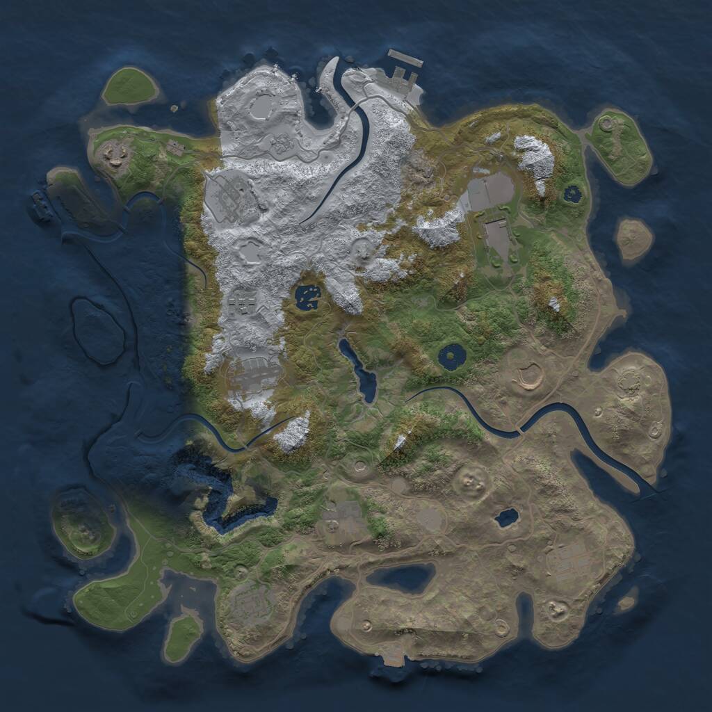 Rust Map: Procedural Map, Size: 4000, Seed: 385935056, 16 Monuments