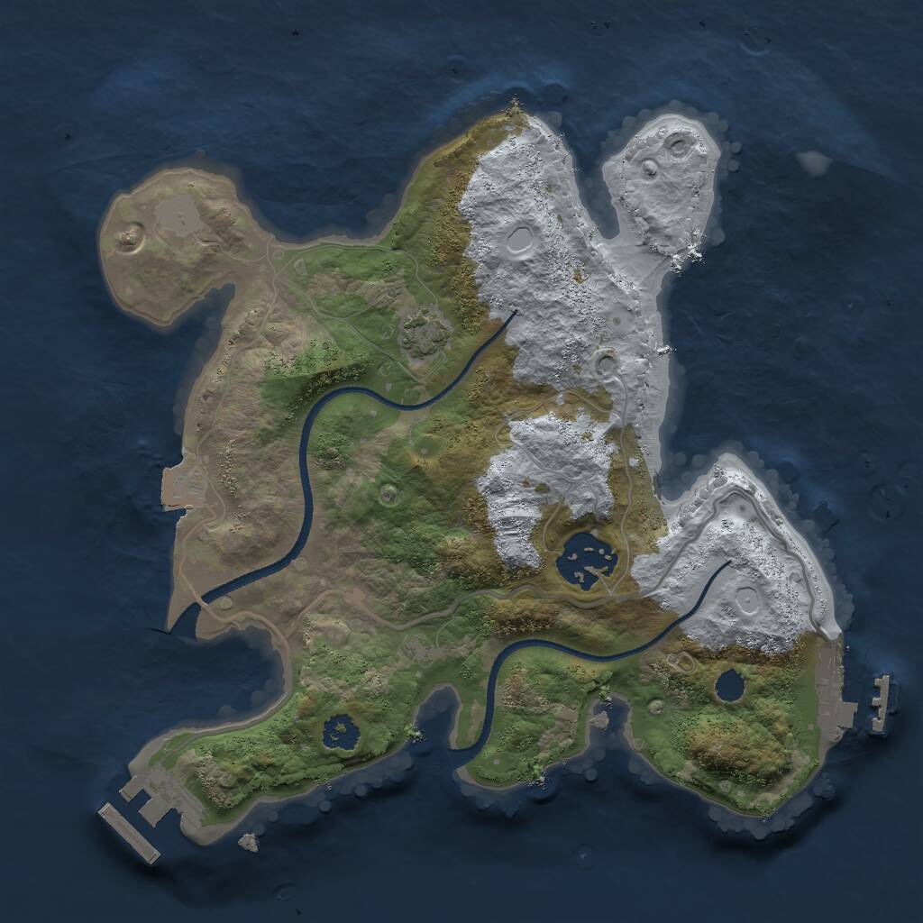 Rust Map: Procedural Map, Size: 2500, Seed: 481749059, 5 Monuments