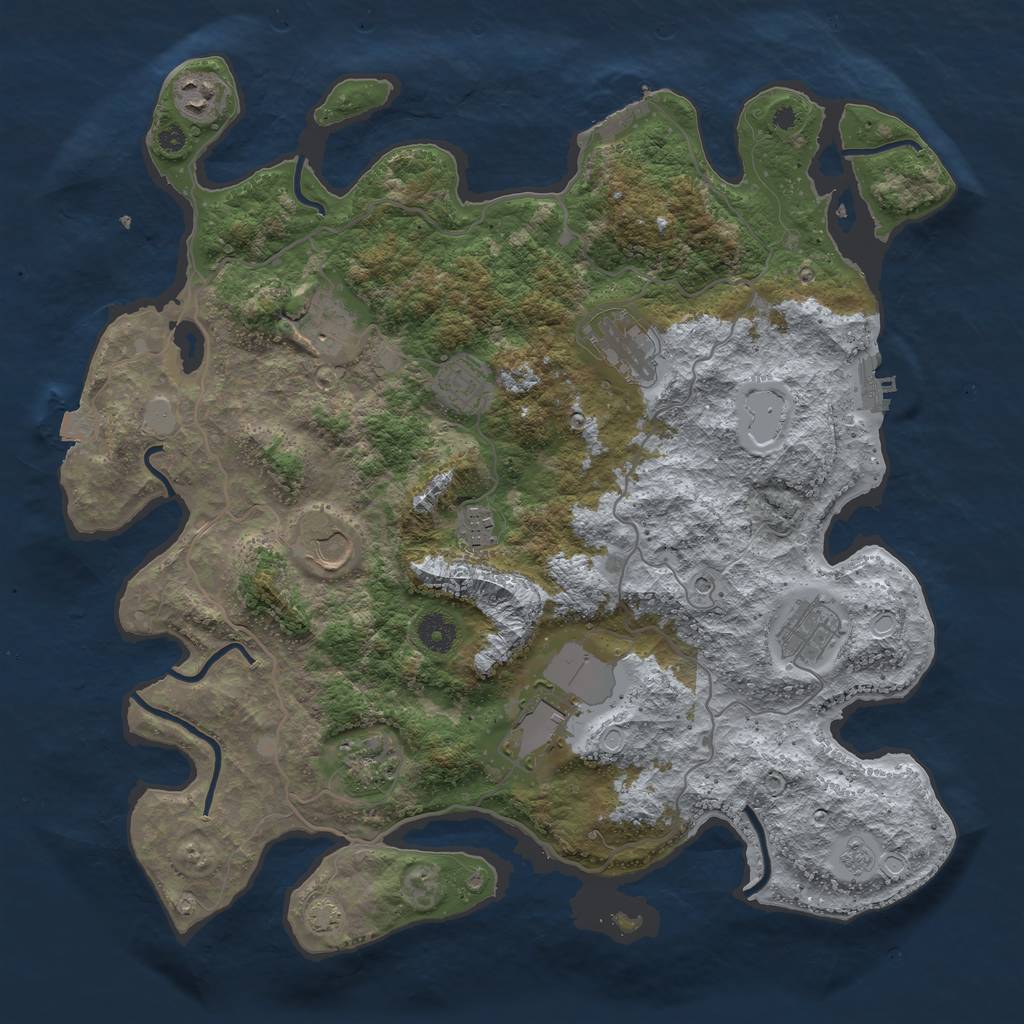Rust Map: Procedural Map, Size: 4000, Seed: 1512466298, 17 Monuments