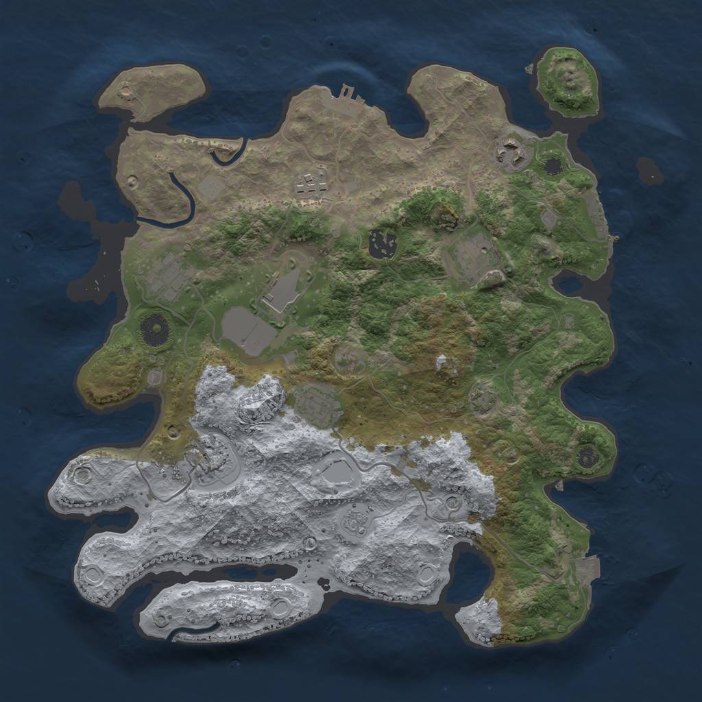 Rust Map: Procedural Map, Size: 3500, Seed: 903470682, 16 Monuments