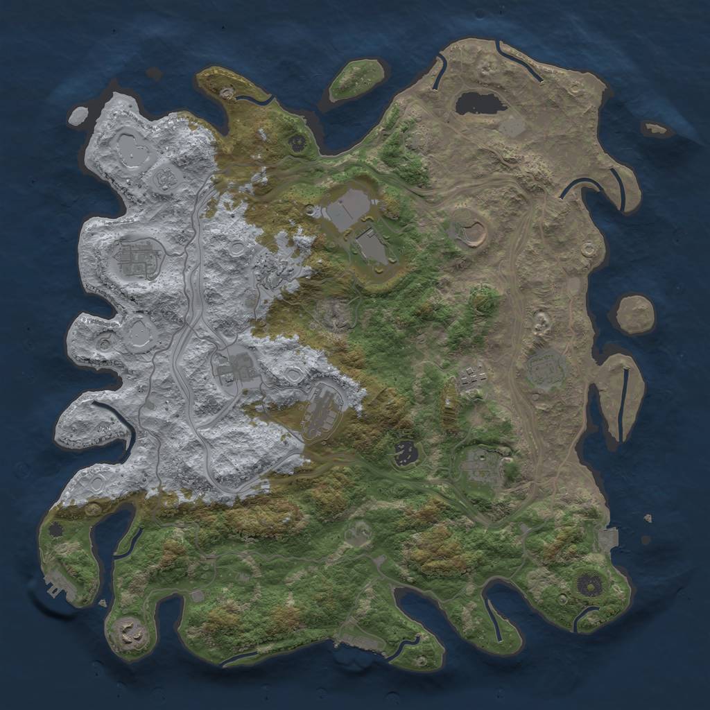 Rust Map: Procedural Map, Size: 4250, Seed: 647900562, 19 Monuments