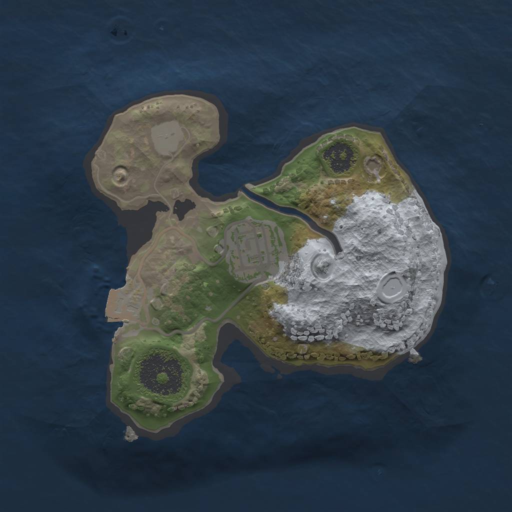 Rust Map: Procedural Map, Size: 1800, Seed: 7287, 4 Monuments
