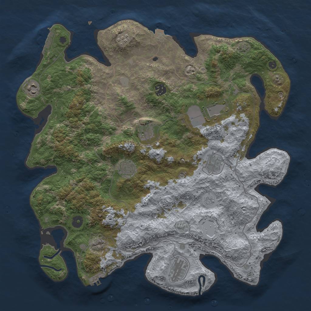 Rust Map: Procedural Map, Size: 4000, Seed: 1433204638, 16 Monuments