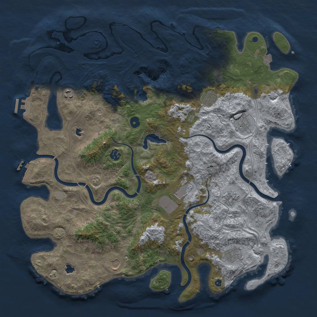 Rust Map: Procedural Map, Size: 4500, Seed: 1687, 15 Monuments