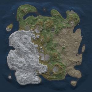 Thumbnail Rust Map: Procedural Map, Size: 4000, Seed: 260265468, 17 Monuments