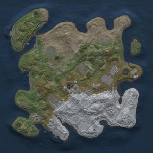 Thumbnail Rust Map: Procedural Map, Size: 3500, Seed: 1923931128, 17 Monuments