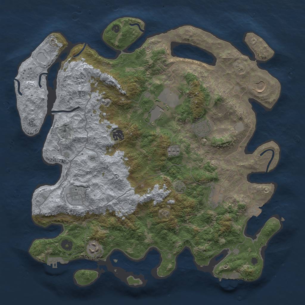 Rust Map: Procedural Map, Size: 4000, Seed: 416974646, 16 Monuments